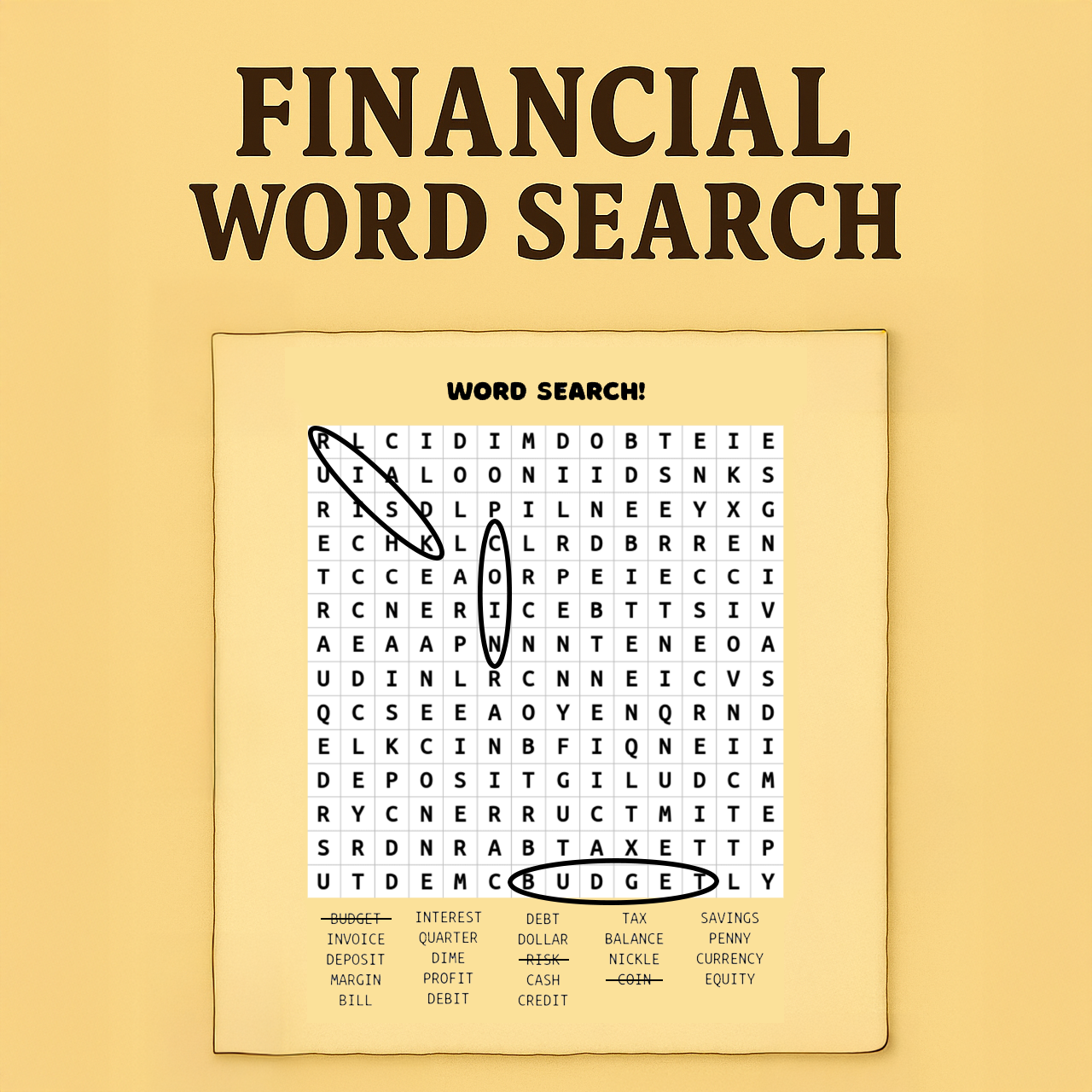 Financial Word Search